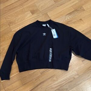 adidas Originals Women's Essentials Adicolor Crew Sweatshirt-Black Medium NWT